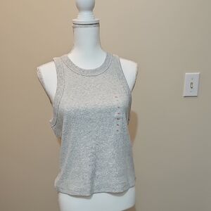Old Navy Gray Ribbed Sleeveless Crop Top